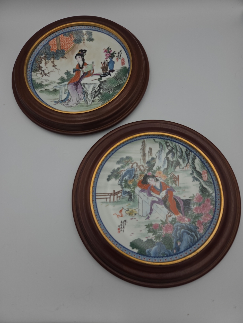 2 Imperial Jingdezhen Porcelain Geisha Plates 1988 And 1989